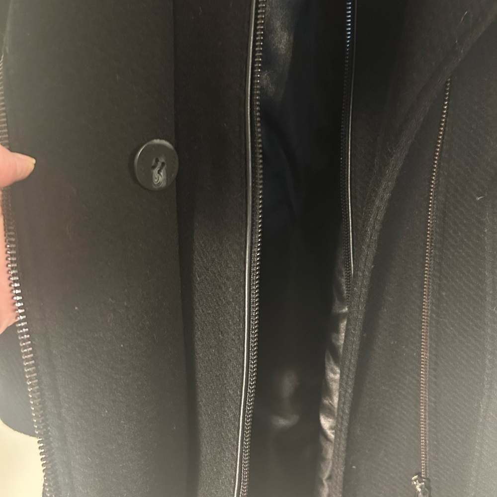 ♥️ Calvin Klein Women's Black wool Trench/Overcoat Coat - Picture 4 of 11